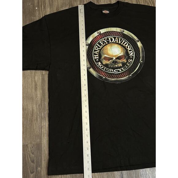 Harley-Davidson Men's T-Shirt BIG 3D Center Skull‎ 2021 Short Sleeve Size 2XL - Picture 4 of 5